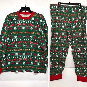 Carter’s 2-Pc Christmas Pajamas Set Unisex Reindeer and Sleighs Adult Size XXL